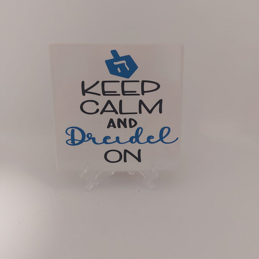 “Keep Calm and Dreidel On” Coaster